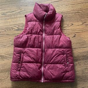 Burgundy Old Navy Puffer vest